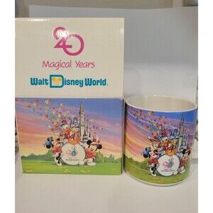 Vintage Walt Disney World 20 Year Anniversary Mug 1971-1991 Cinderella Castle